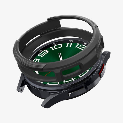 ACS06394 - Galaxy Watch 6 Classic (47mm) Case Liquid Air in matte black showing the front